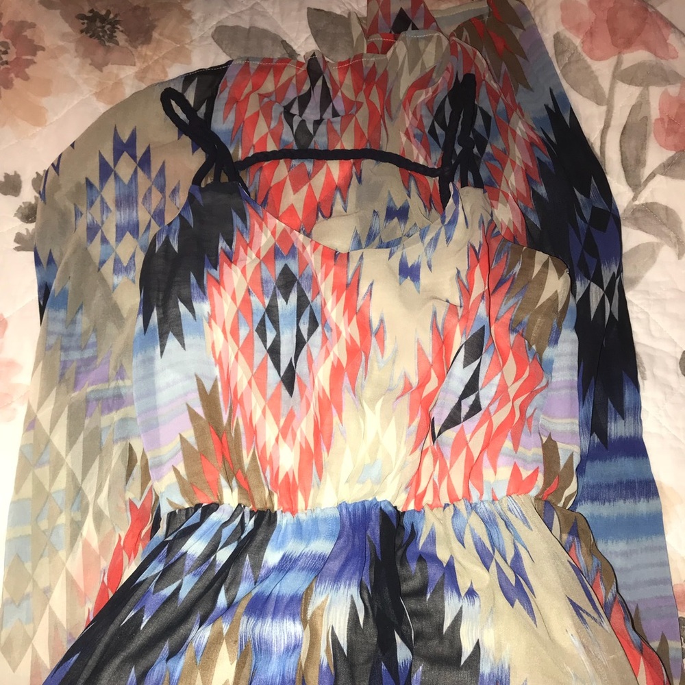 Hi-low multi colored tank dress
